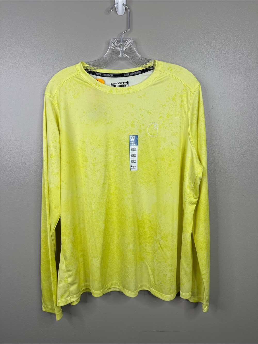 Carhartt Citrus Watercolor Camo Sun Force Relaxed Long Sleeve Shirt Women’s XL